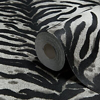 As Creation Dekora natural Black & white Tiger skin Embossed Wallpaper