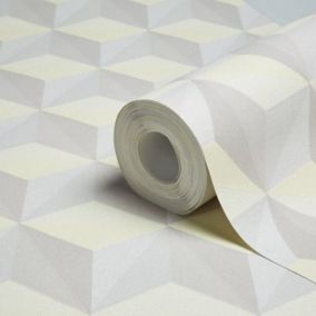 As Creation Life Beige, grey & yellow Geometric Glitter effect Smooth Wallpaper