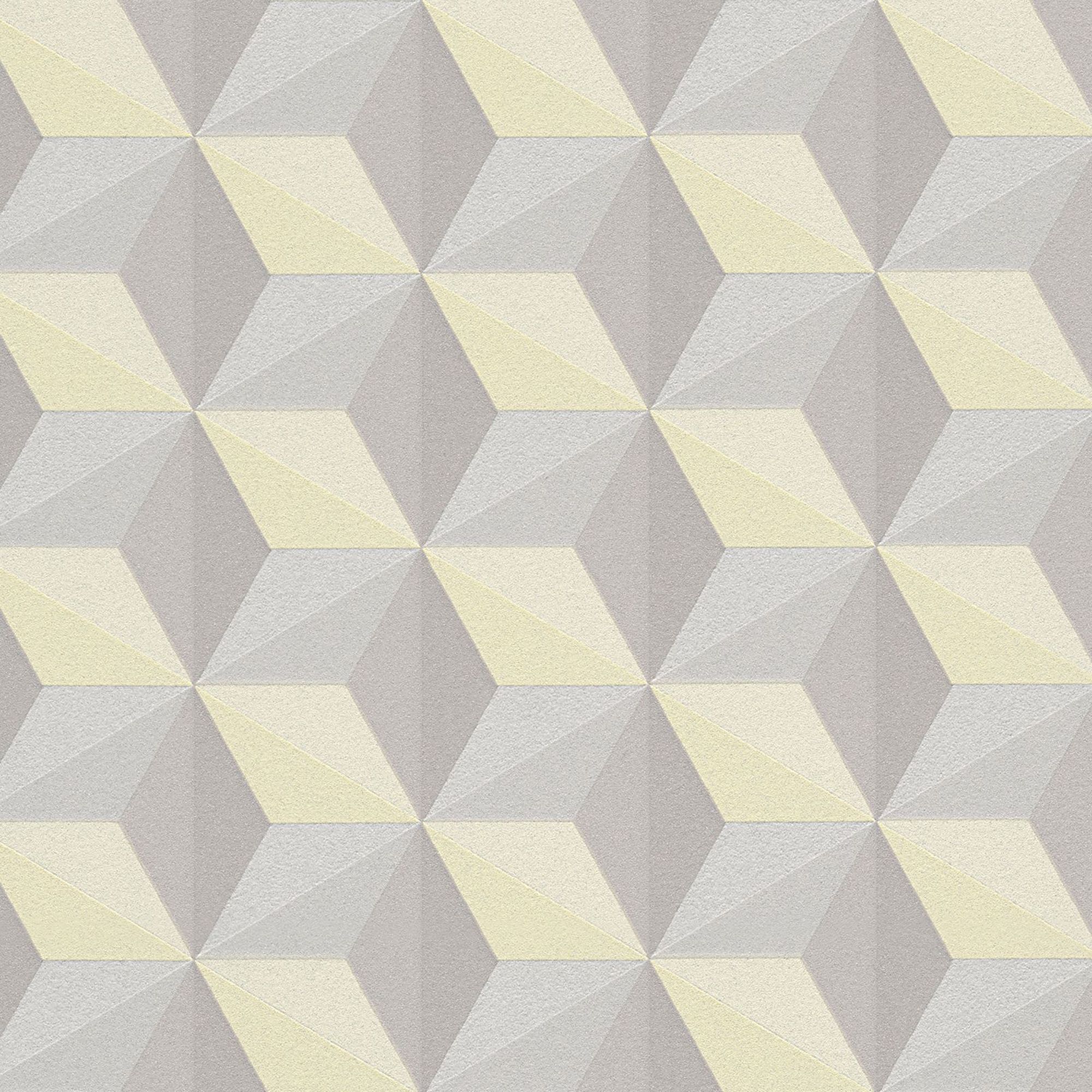 As Creation Life Beige, grey & yellow Geometric Glitter effect Smooth Wallpaper