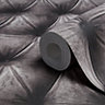 As Creation New england Grey Padded leather Smooth Wallpaper