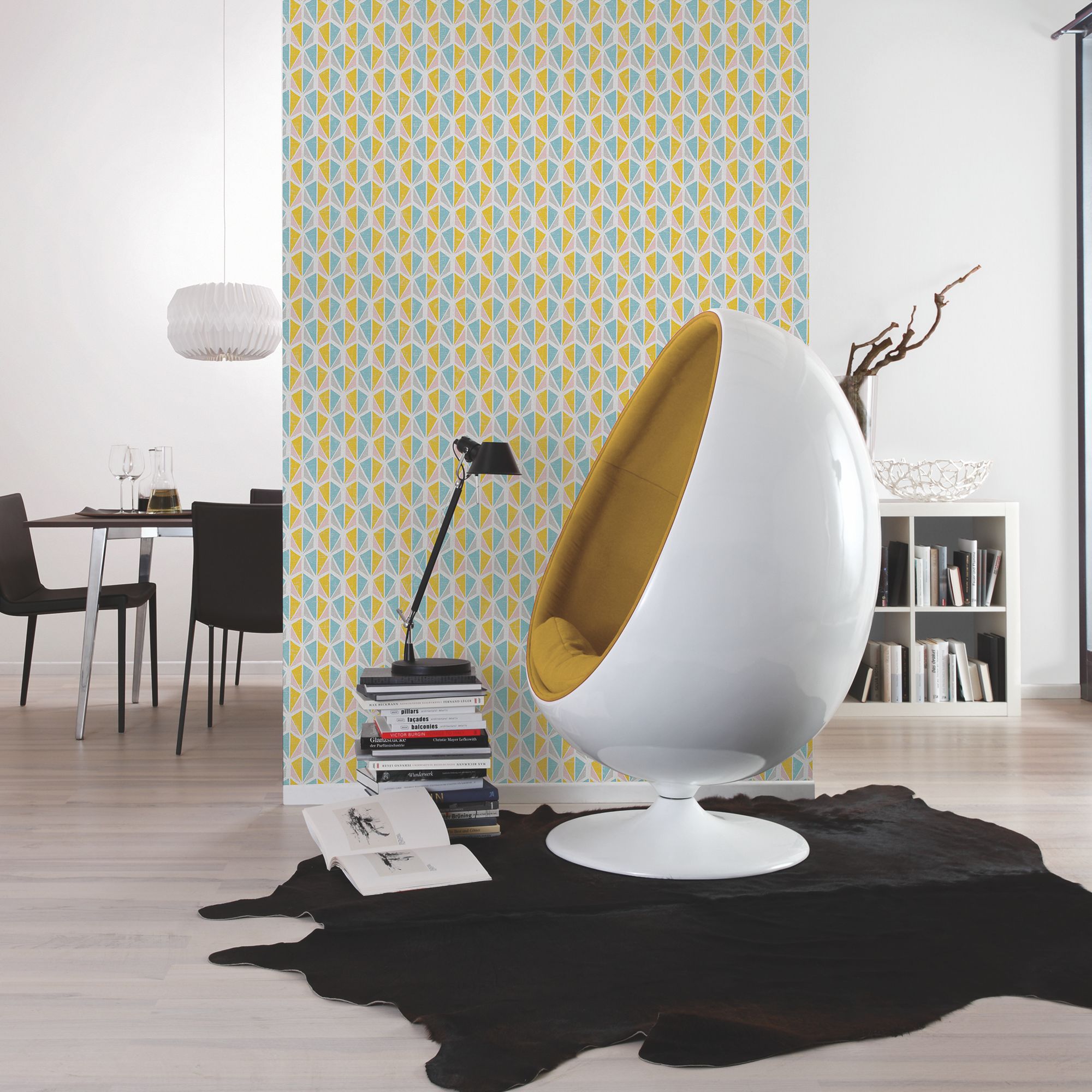 As Creation Pop colours Multicolour 3D effect Geometric Textured Wallpaper