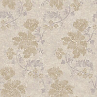 As Creation Wall Fashion Persian Beige & cream Floral Metallic effect Embossed Wallpaper