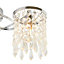 Ashby Faceted glass beads Brushed Glass & metal Clear Chrome effect 3 Lamp LED Ceiling light