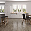 Ashdown Beige Matt Wood effect Porcelain Wall & floor Tile, Pack of 8, (L)900mm (W)150mm