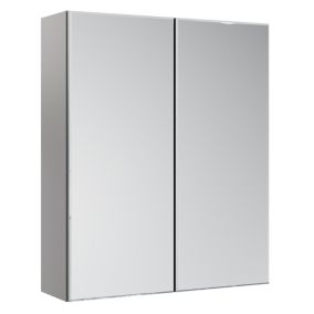 Ashford Kombu green Double Bathroom Wall cabinet With 2 mirror doors (H)72cm (W)59.5cm