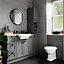 Ashford Matt Dusty grey Double Wall-mounted Bathroom Cabinet (H)180cm (W)29.5cm