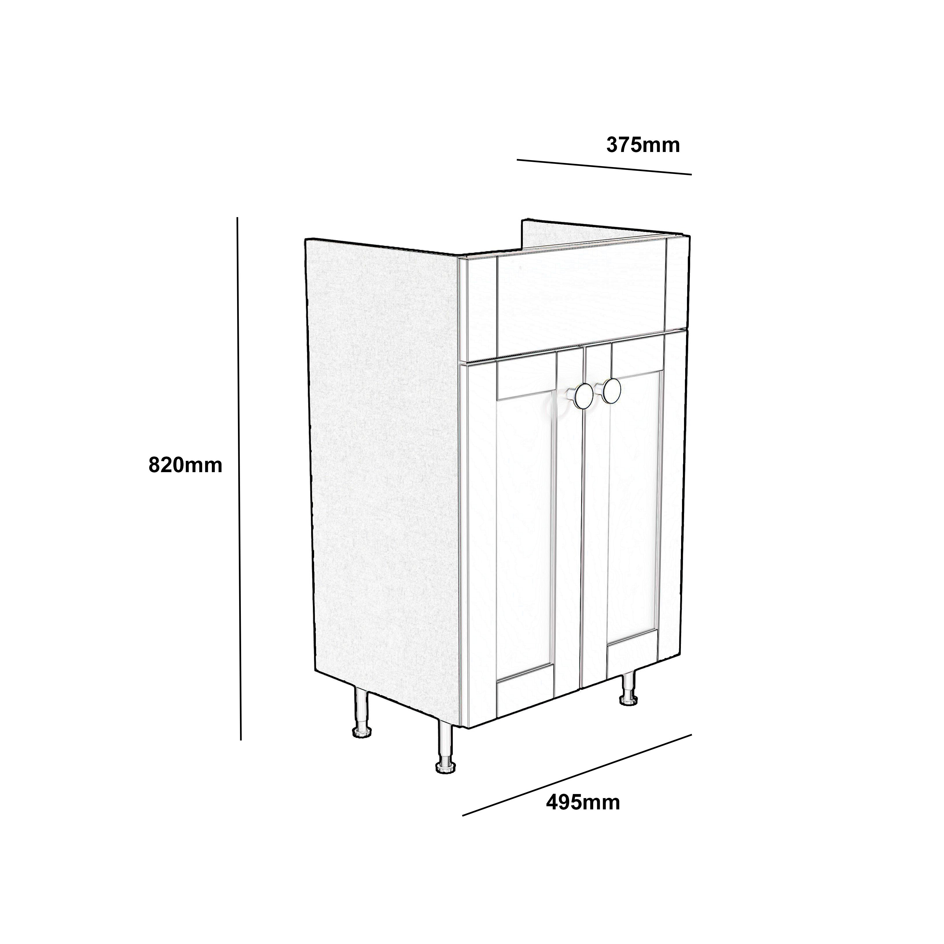 Ashford Matt Dusty pink Freestanding Vanity unit (W)495mm (H)820mm