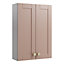 Ashford Matt Dusty pink Shaker Double Wall cabinet (W)495mm (H)720mm