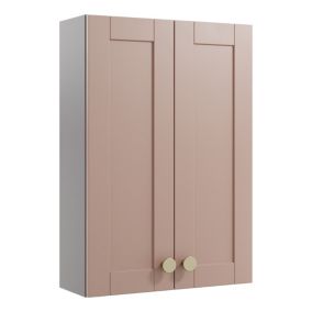 Ashford Matt Dusty pink Shaker Double Wall cabinet (W)495mm (H)720mm