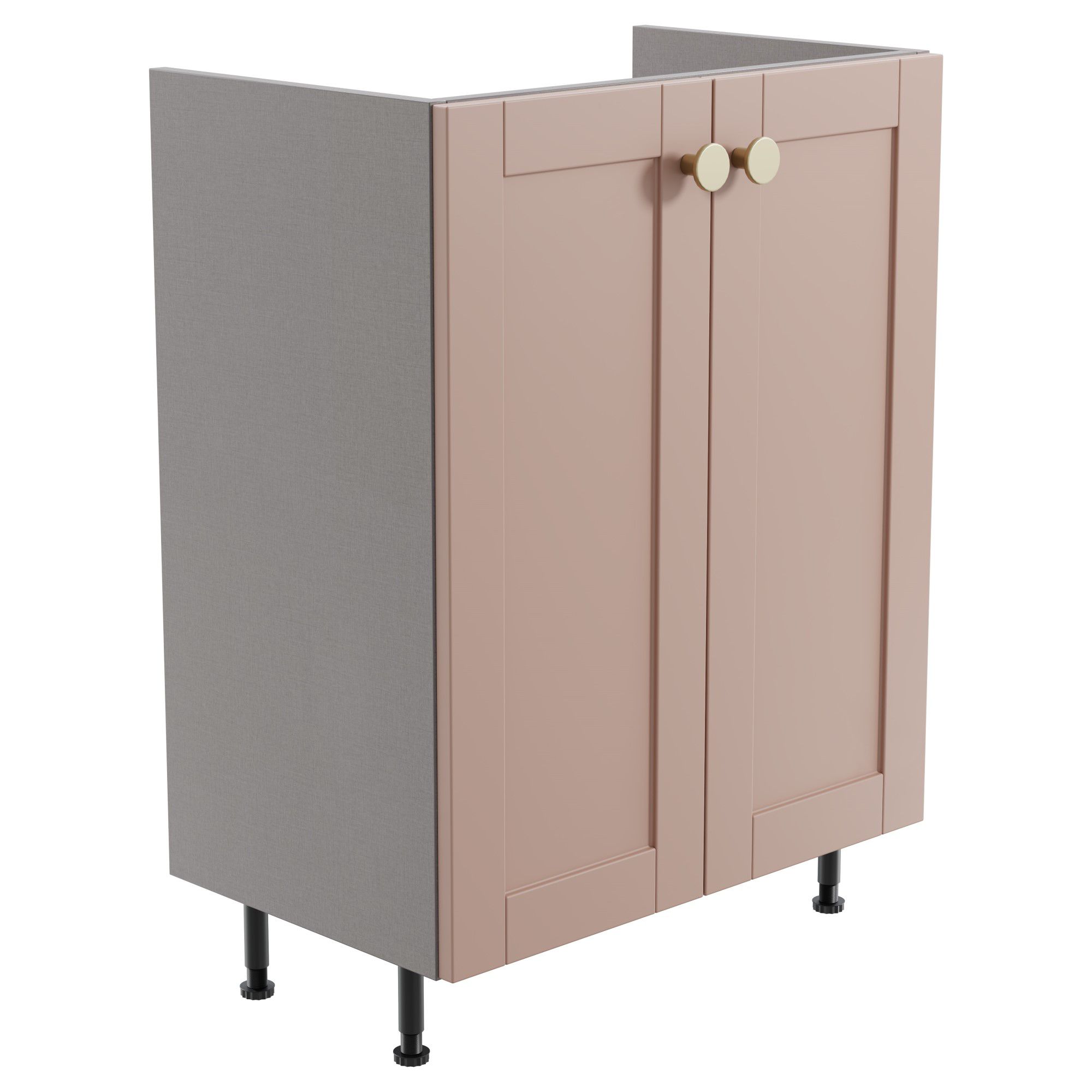 Ashford Matt Dusty pink Shaker Freestanding Base unit (W)595mm (H)820mm