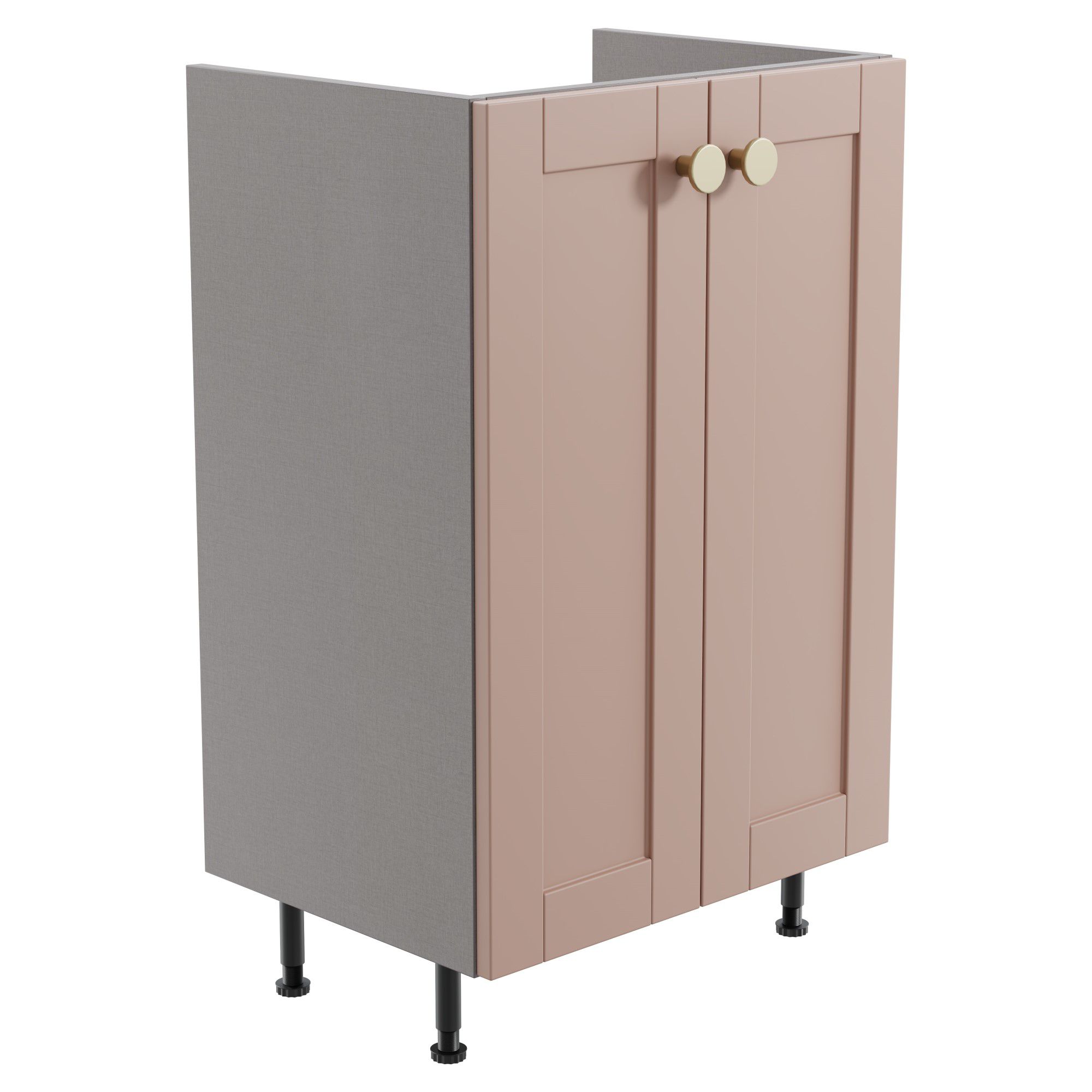 Ashford Matt Dusty pink Shaker Freestanding Bathroom & wet room Base unit (W)495mm (H)820mm