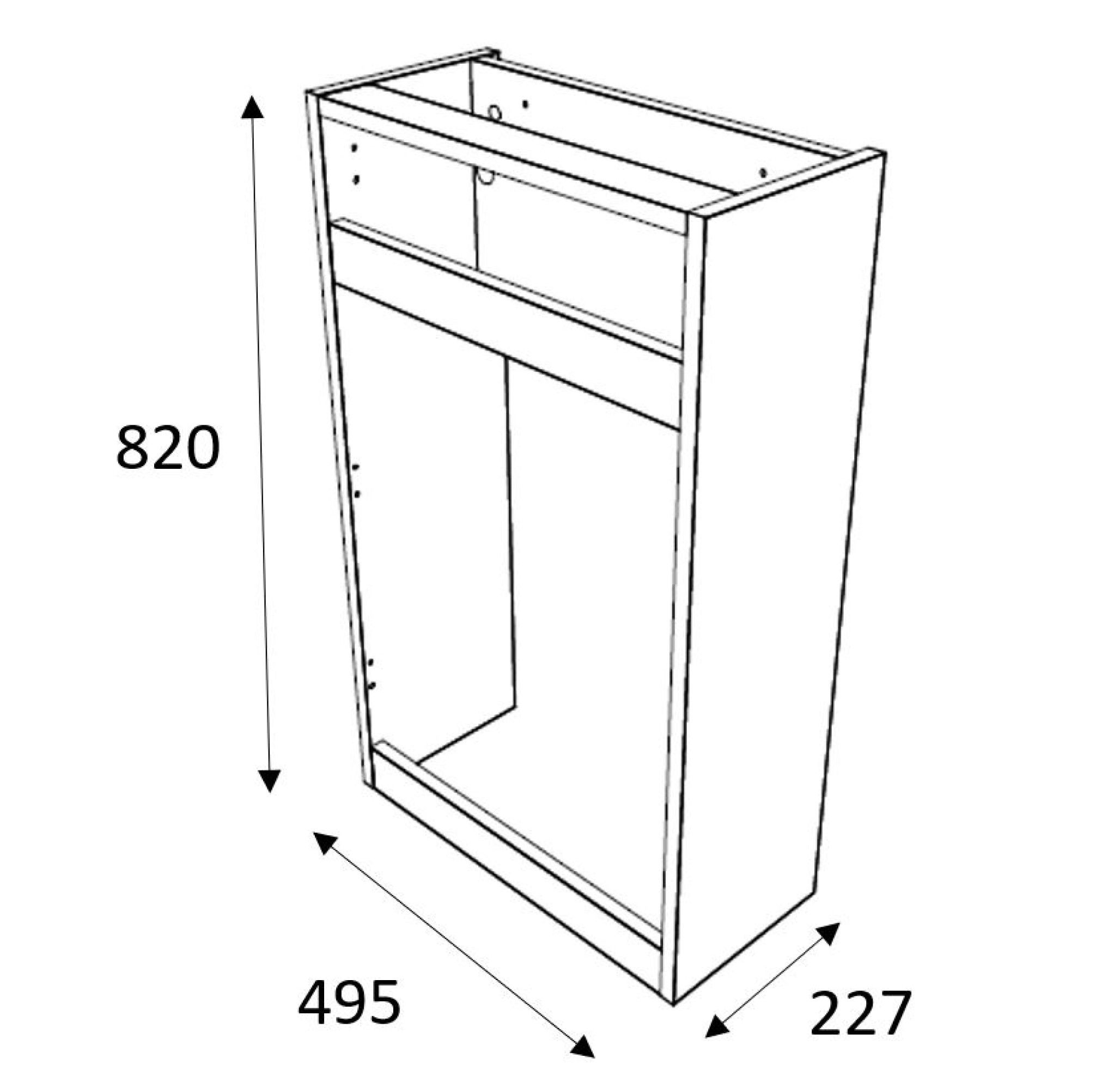Ashford Matt Grey Toilet cabinet (H)820mm (W)500mm