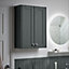 Ashford Matt Kombu green Double Bathroom Wall cabinet (H)72cm (W)49.5cm