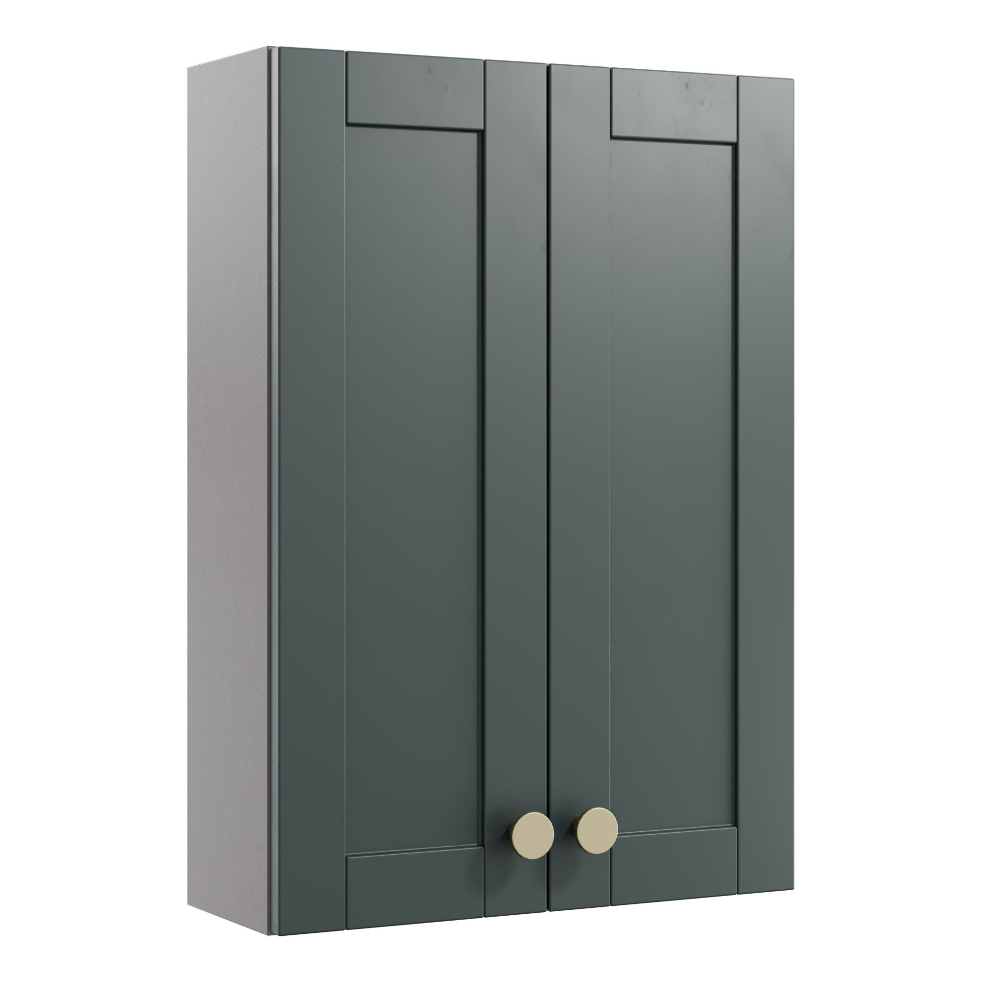 Ashford Matt Kombu green Double Bathroom Wall cabinet (H)72cm (W)49.5cm