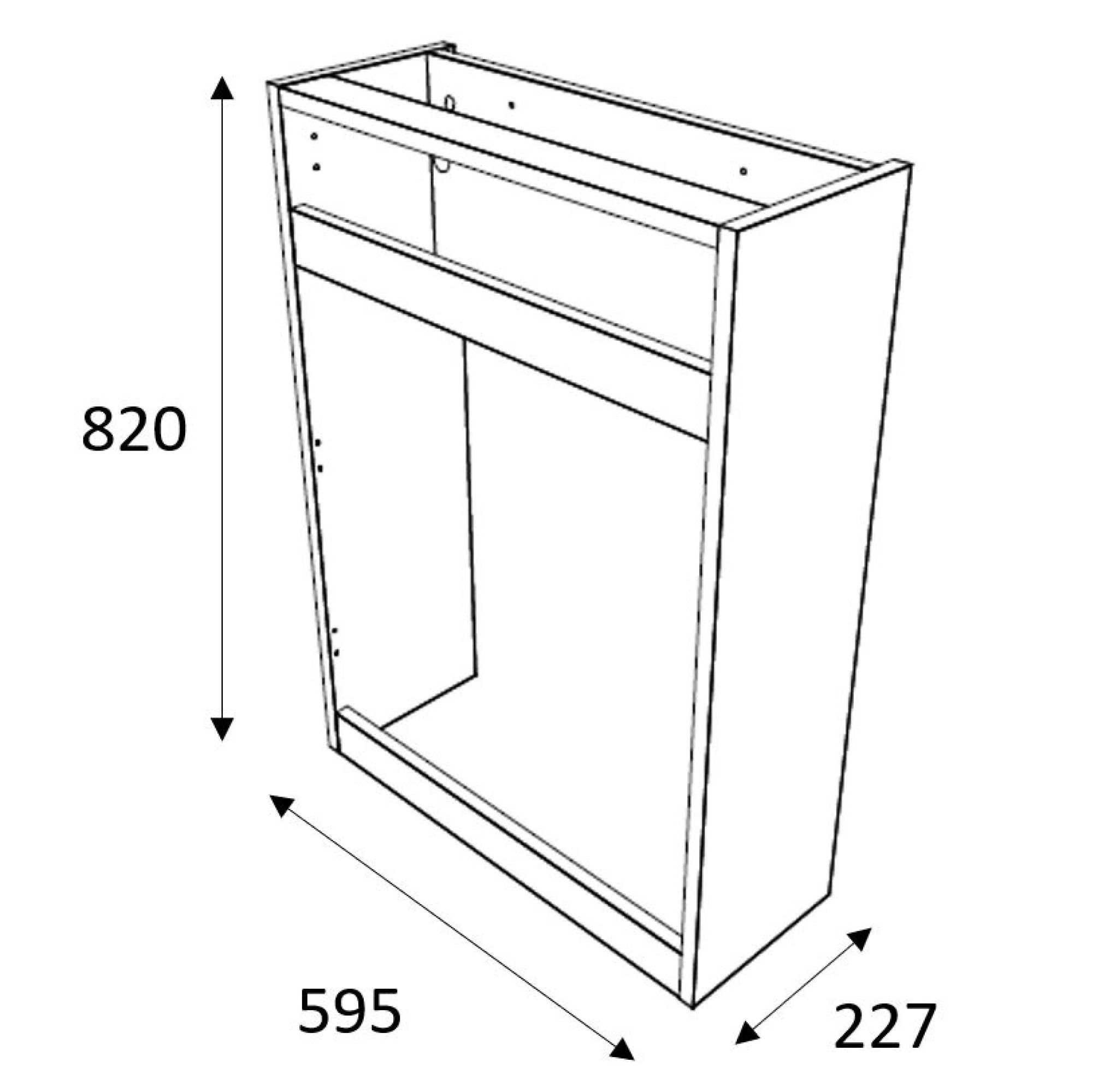 Ashford Matt Pink Contemporary Freestanding Slimline Toilet cabinet (H)820mm x (W)600mm