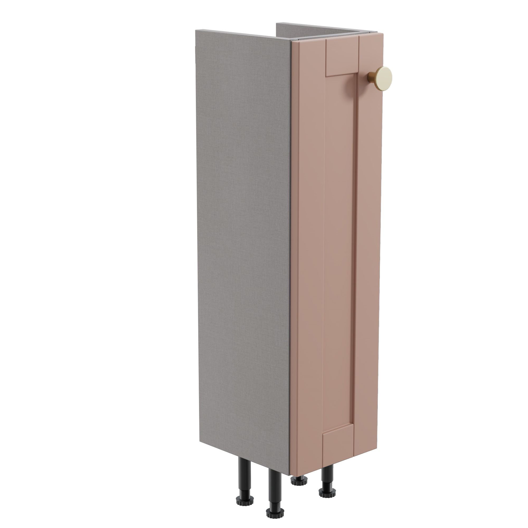 Ashford Matt Pink Freestanding Single Bathroom Cabinet (H) 820mm (W) 200mm (D) 24.5cm