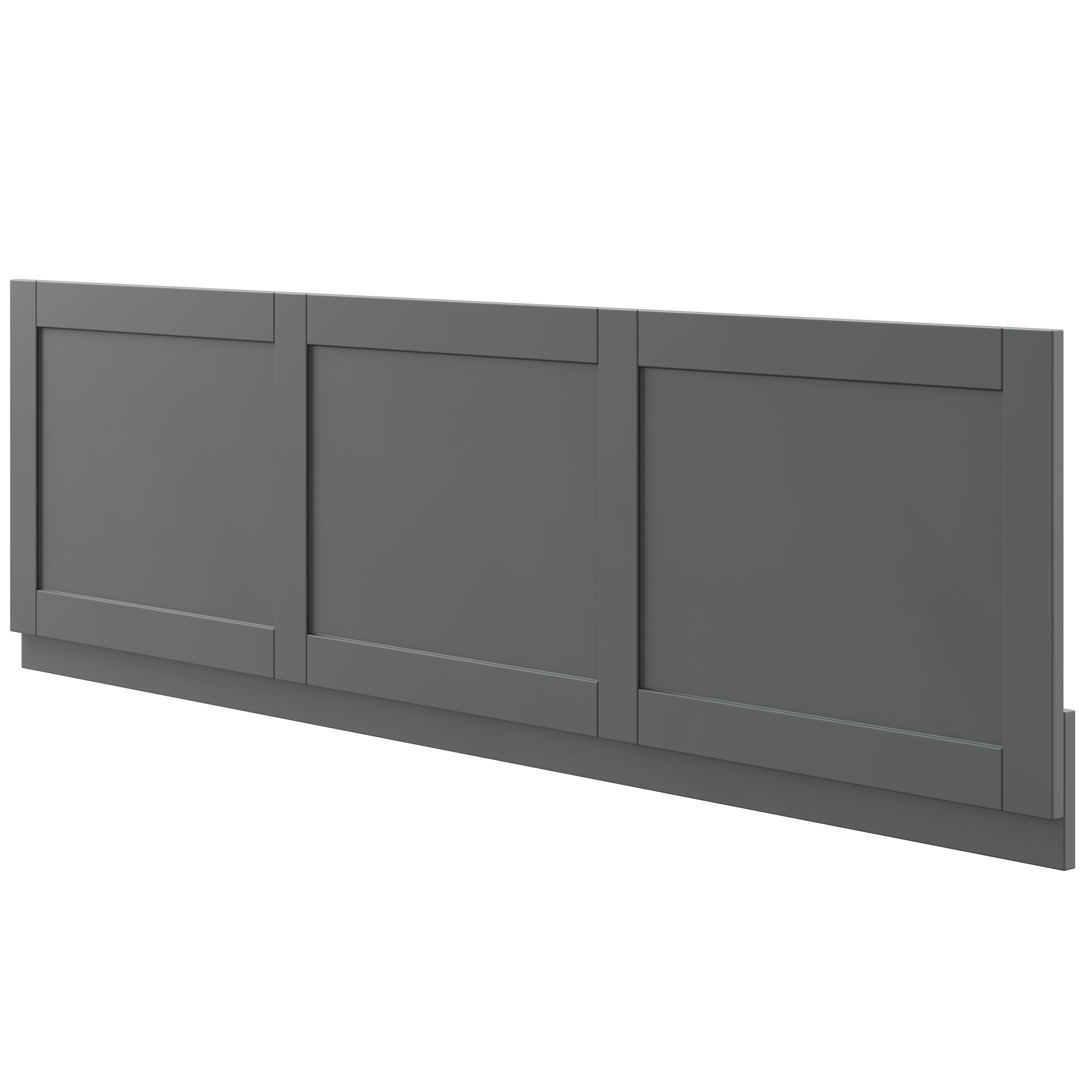 Ashford Shaker Matt Grey Rectangular Front Bath panel (H)51cm (W)170cm ...