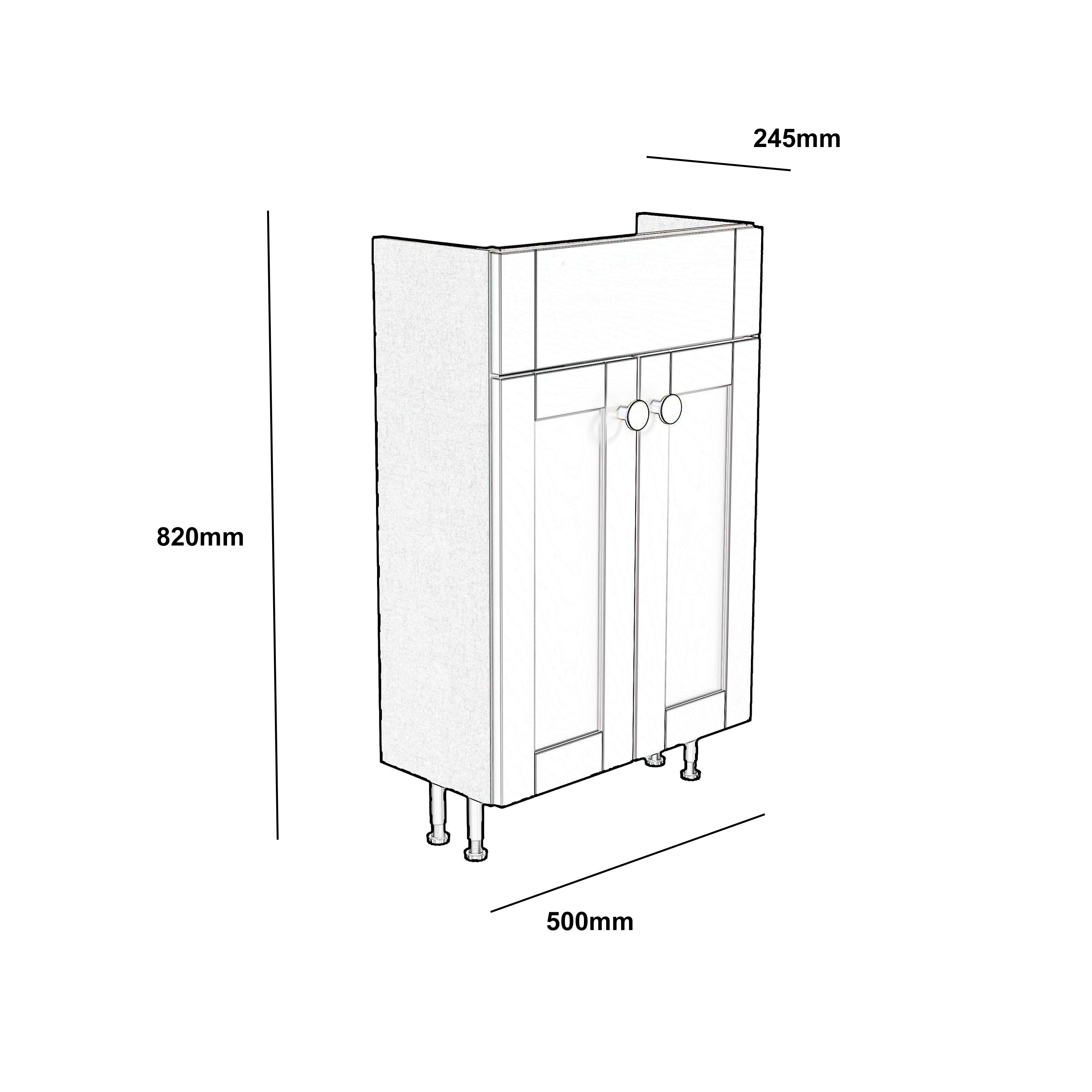 Ashford Slimline Matt Green Freestanding Bathroom Vanity unit (H) 820mm ...