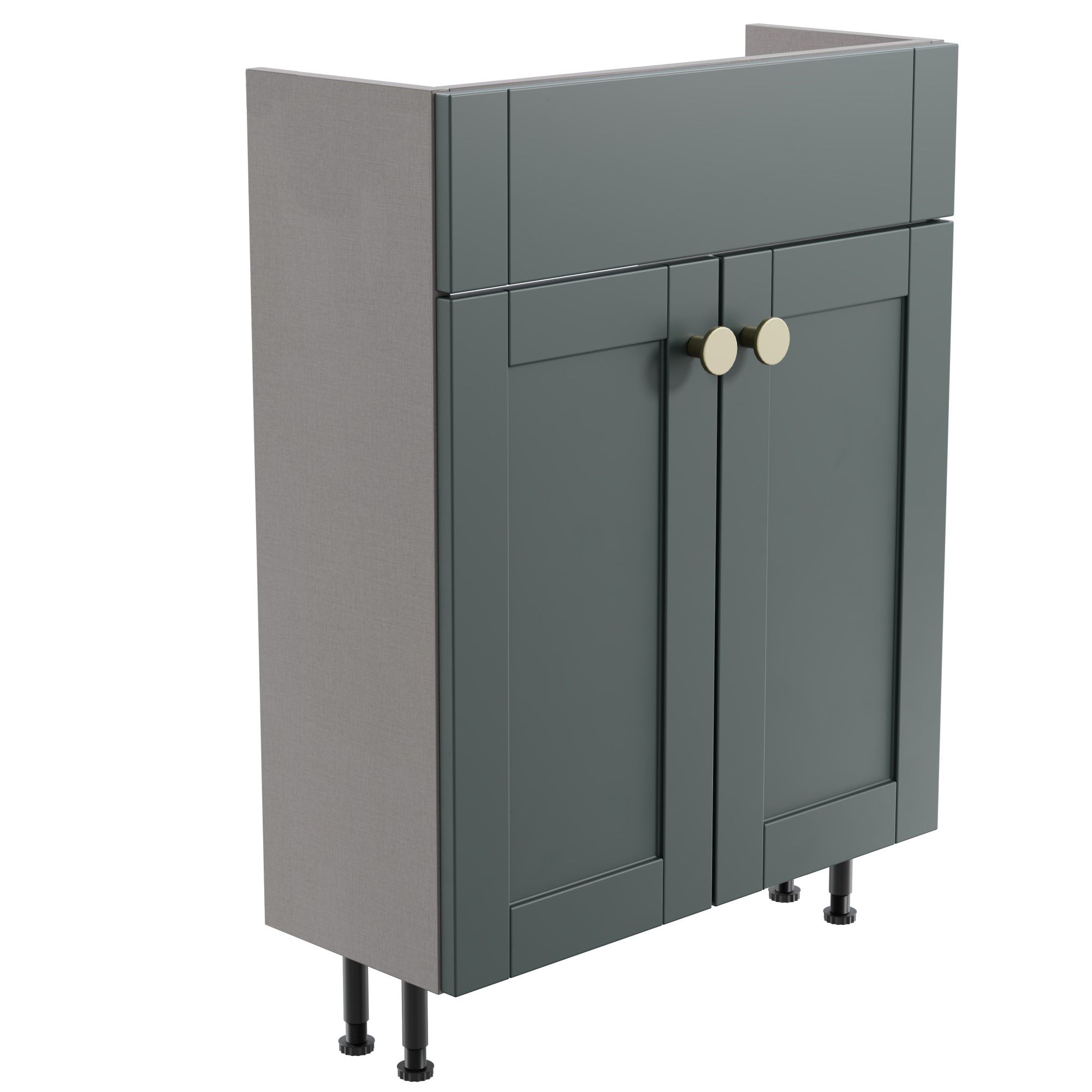 Ashford Slimline Matt Green Freestanding Bathroom Vanity unit (H) 820mm ...