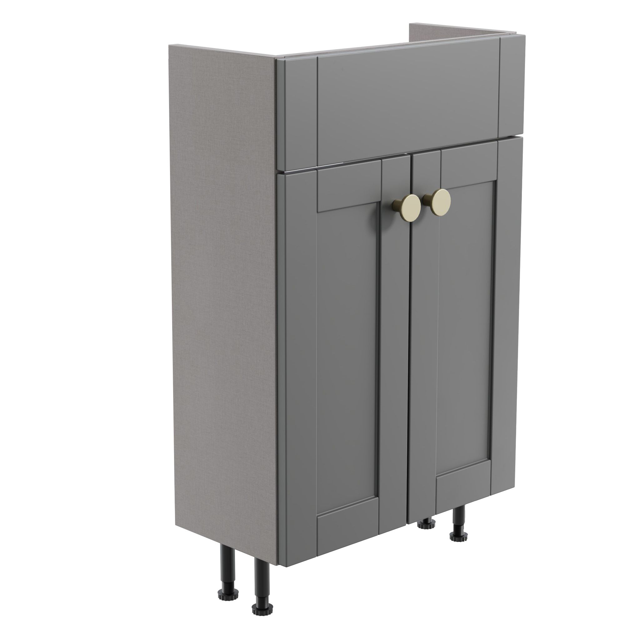 Ashford Slimline Matt Grey Freestanding Bathroom Vanity unit (H) 820mm (W) 500mm