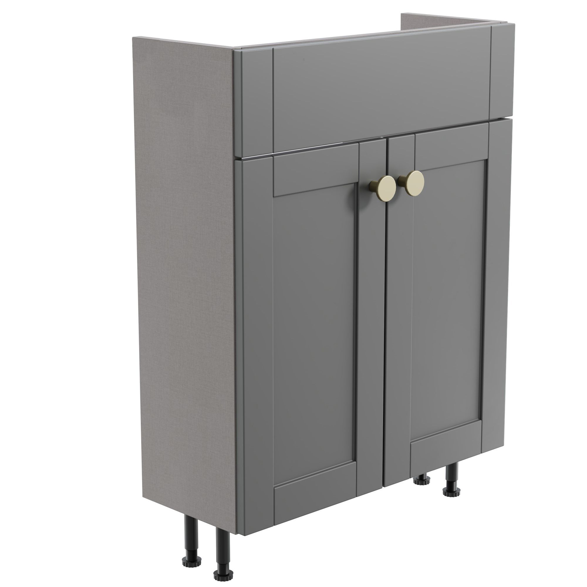 Ashford Slimline Matt Grey Freestanding Bathroom Vanity unit (H) 820mm (W) 600mm