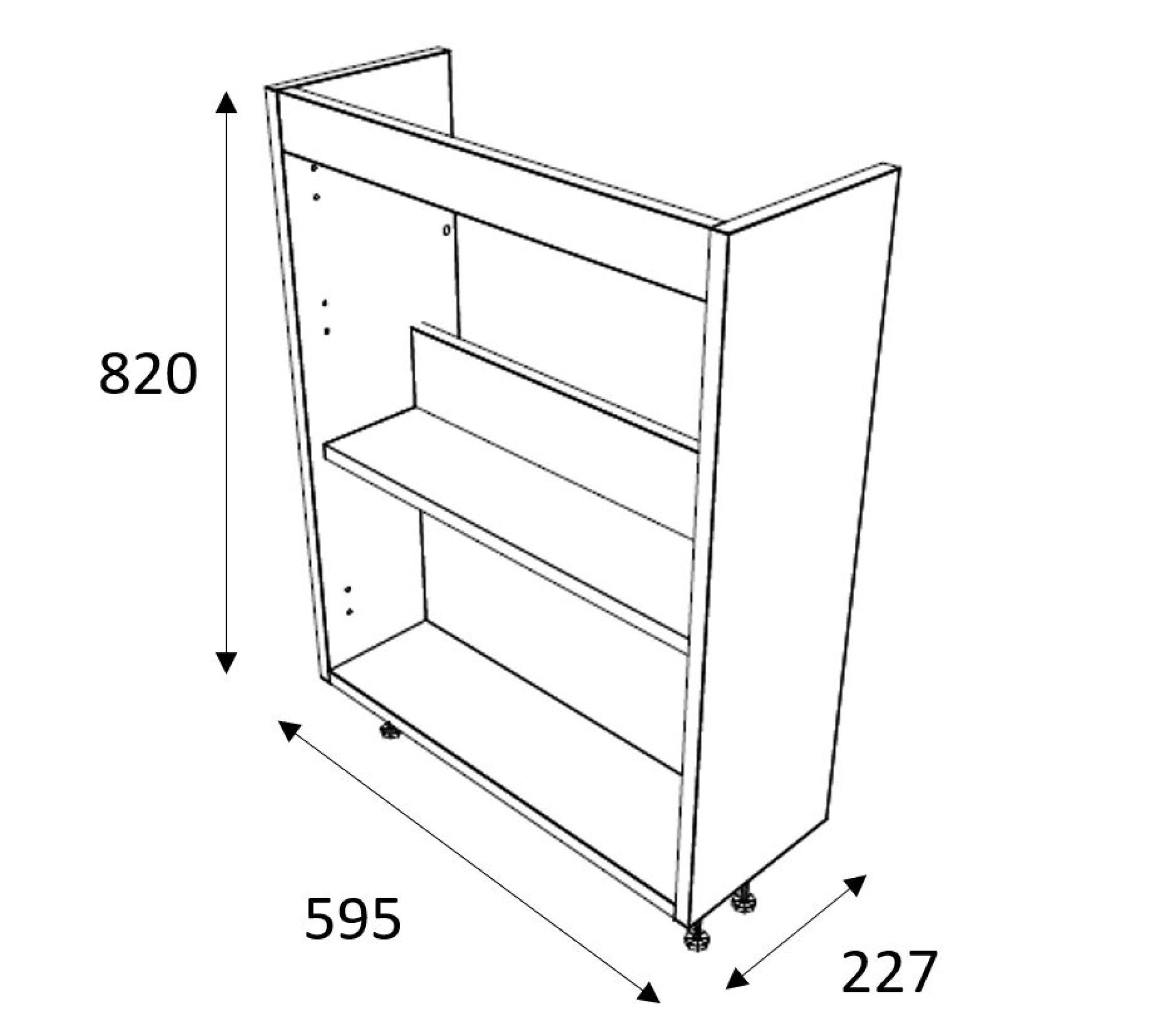 Ashford Slimline Matt Pink Double Freestanding Bathroom Vanity unit (H) 820mm (W) 600mm