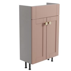 Ashford Slimline Matt Pink Freestanding Bathroom Vanity unit (H) 820mm (W) 500mm