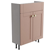 Ashford Slimline Matt Pink Freestanding Bathroom Vanity unit (H) 820mm (W) 600mm