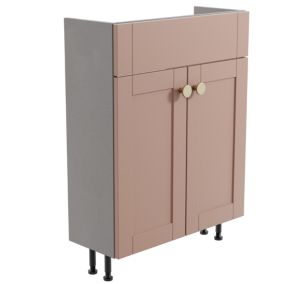 Ashford Slimline Matt Pink Freestanding Bathroom Vanity unit (H) 820mm (W) 600mm