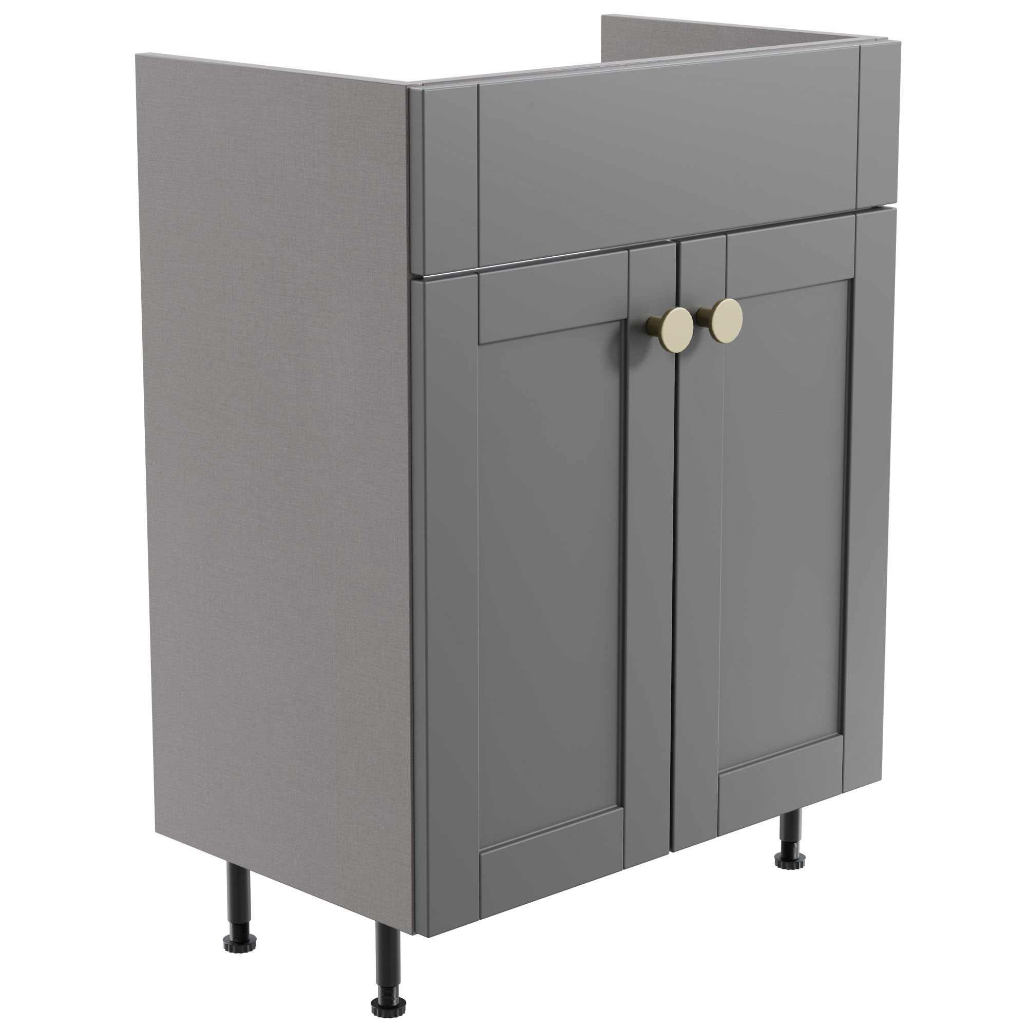 Ashford Standard Matt Dusty grey Double Freestanding Bathroom Vanity ...