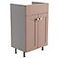 Ashford Standard Matt Dusty pink Double Freestanding Bathroom Vanity unit (H) 820mm (W) 495mm