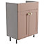 Ashford Standard Matt Dusty pink Double Freestanding Bathroom Vanity unit (H) 820mm (W) 600mm