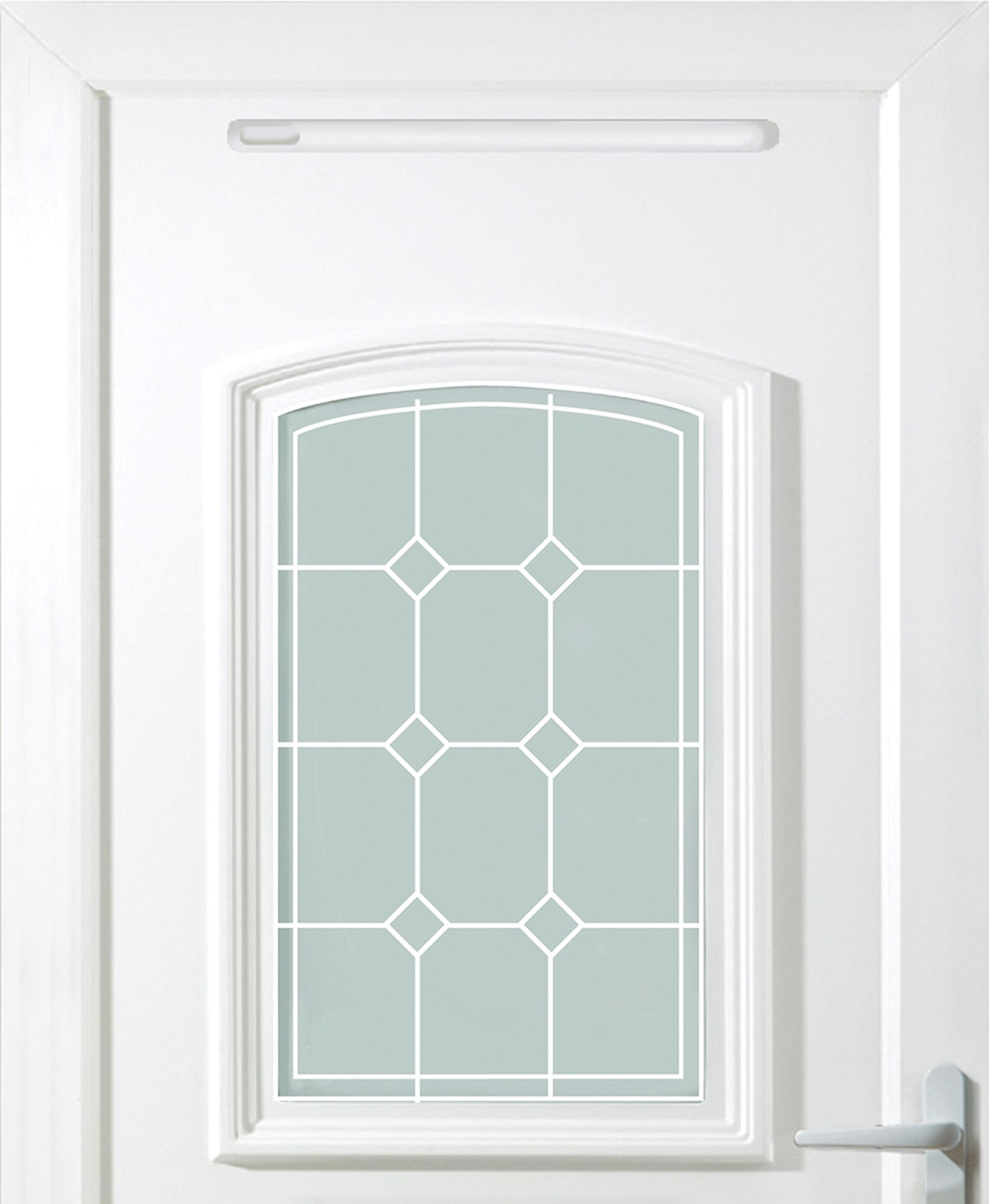 Ashgrove 2 panel Diamond bevel Frosted Glazed White Left-hand External Front Door set, (H)2055mm (W)920mm