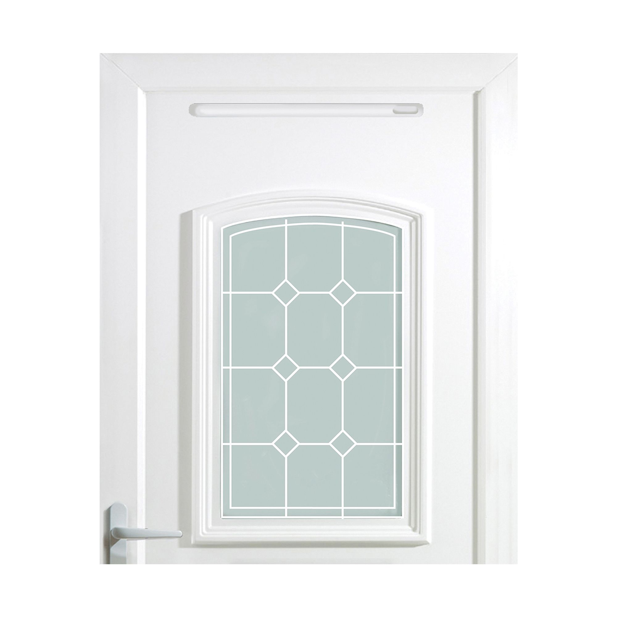 Ashgrove 2 panel Diamond bevel Frosted Glazed White RH External Front Door set, (H)2055mm (W)920mm