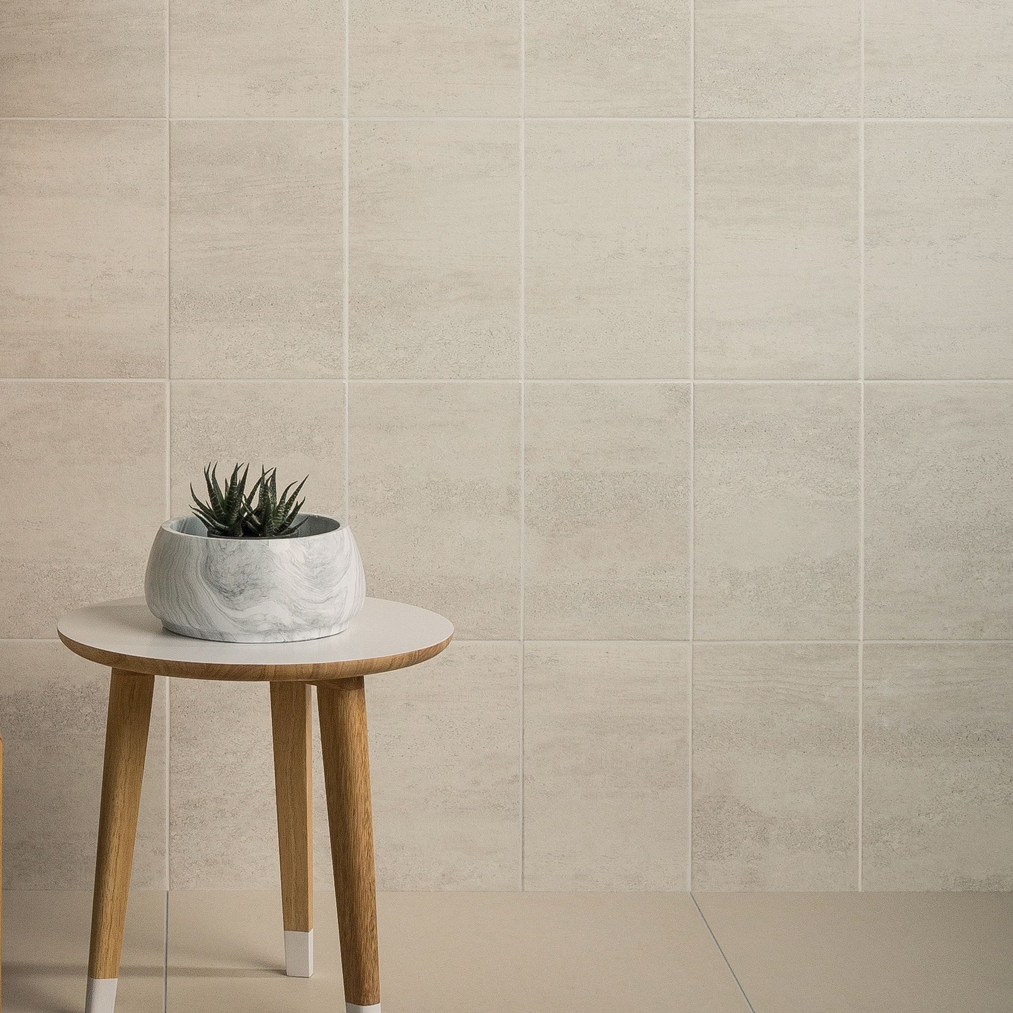 Ashlar Taupe Matt Stone effect Textured Ceramic Indoor Wall Tile Sample