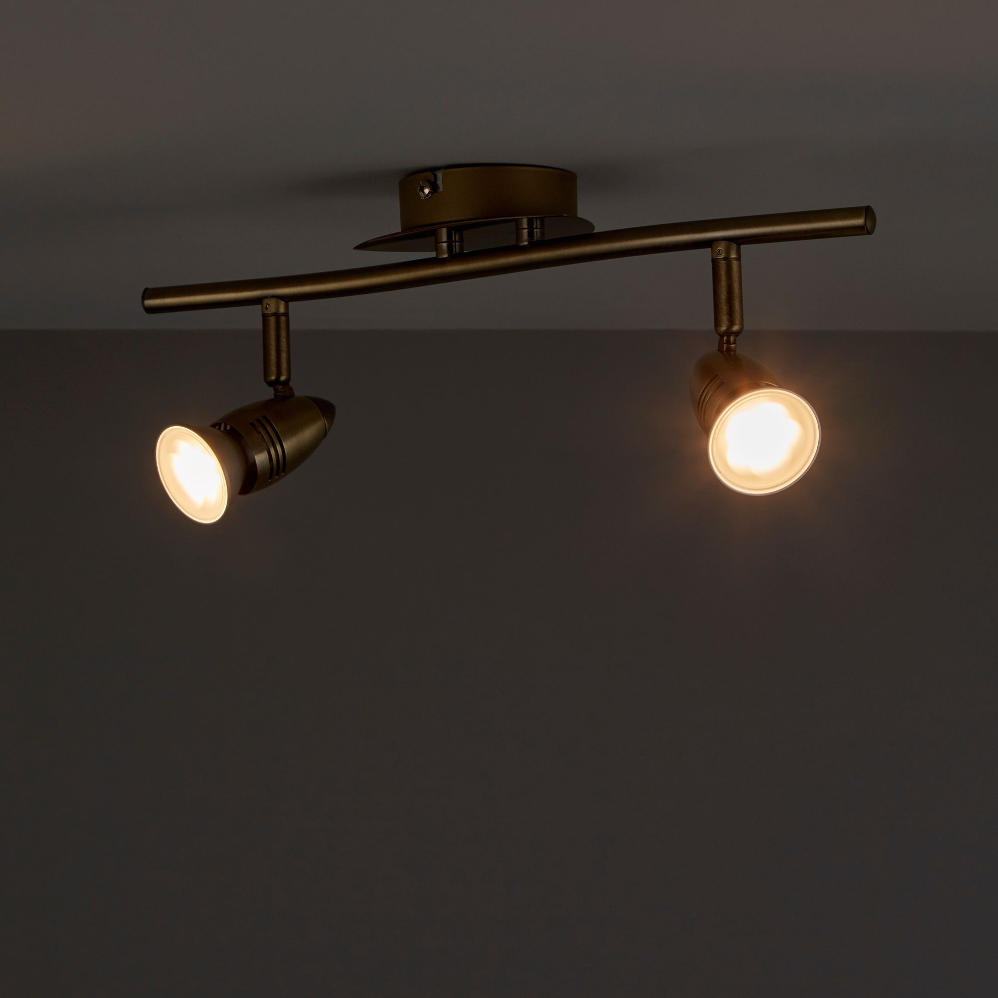 Aspis Antique brass effect 2 Light Spotlight