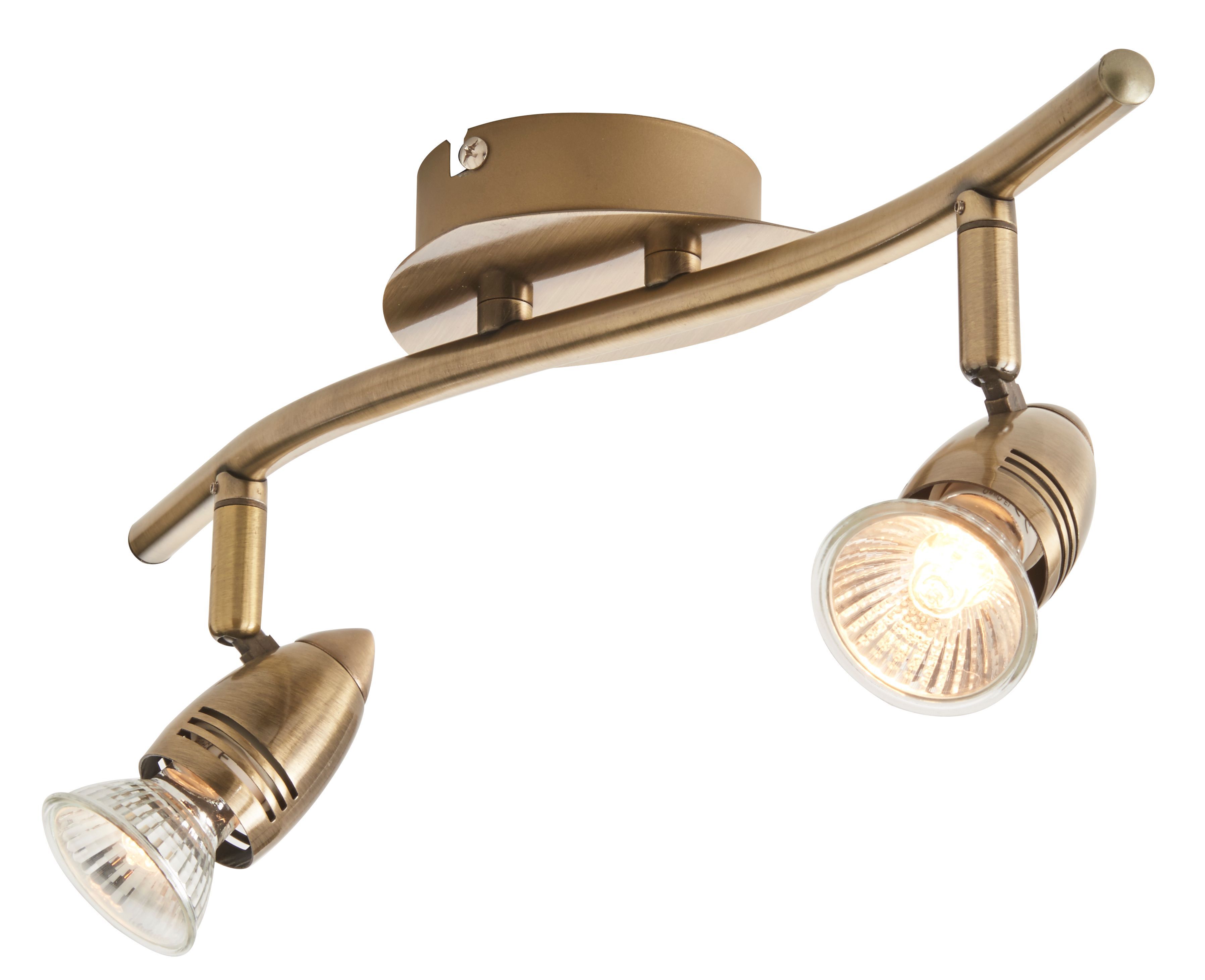 Aspis Antique brass effect 2 Light Spotlight
