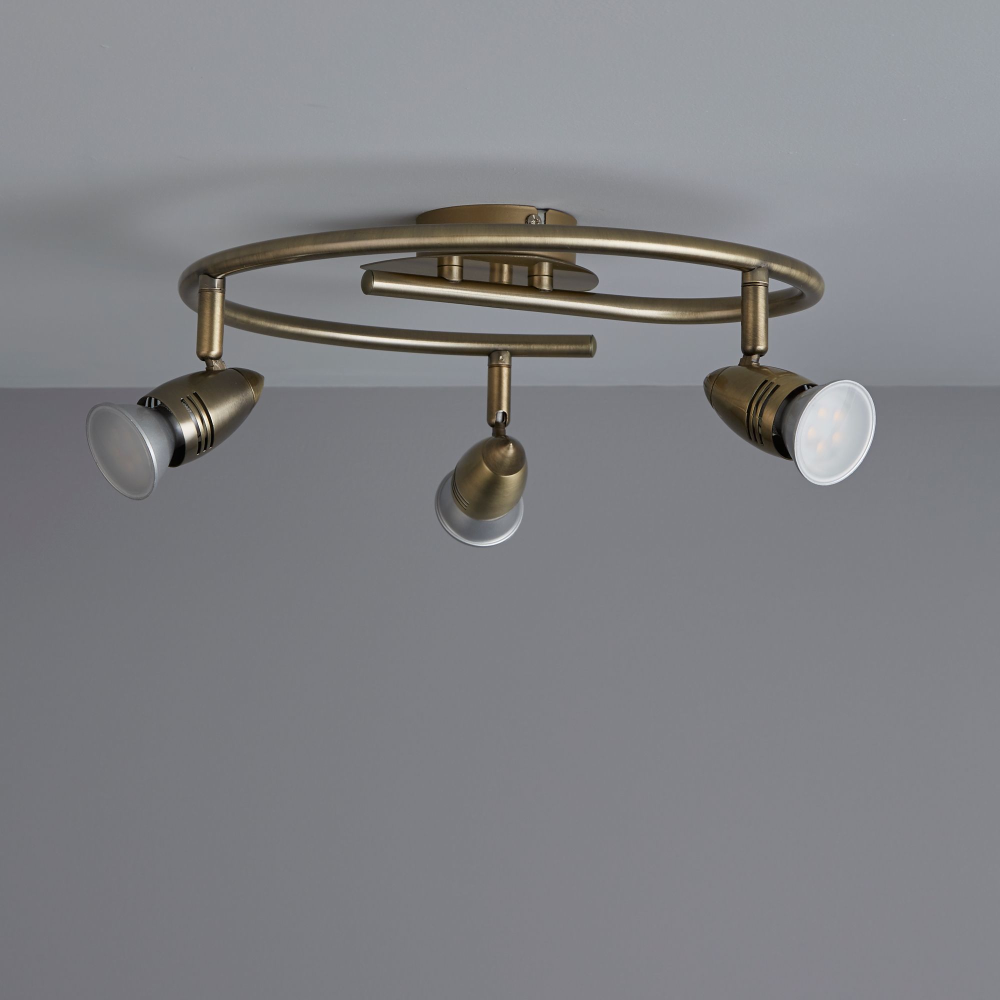 Aspis Antique brass effect 3 Light Spotlight