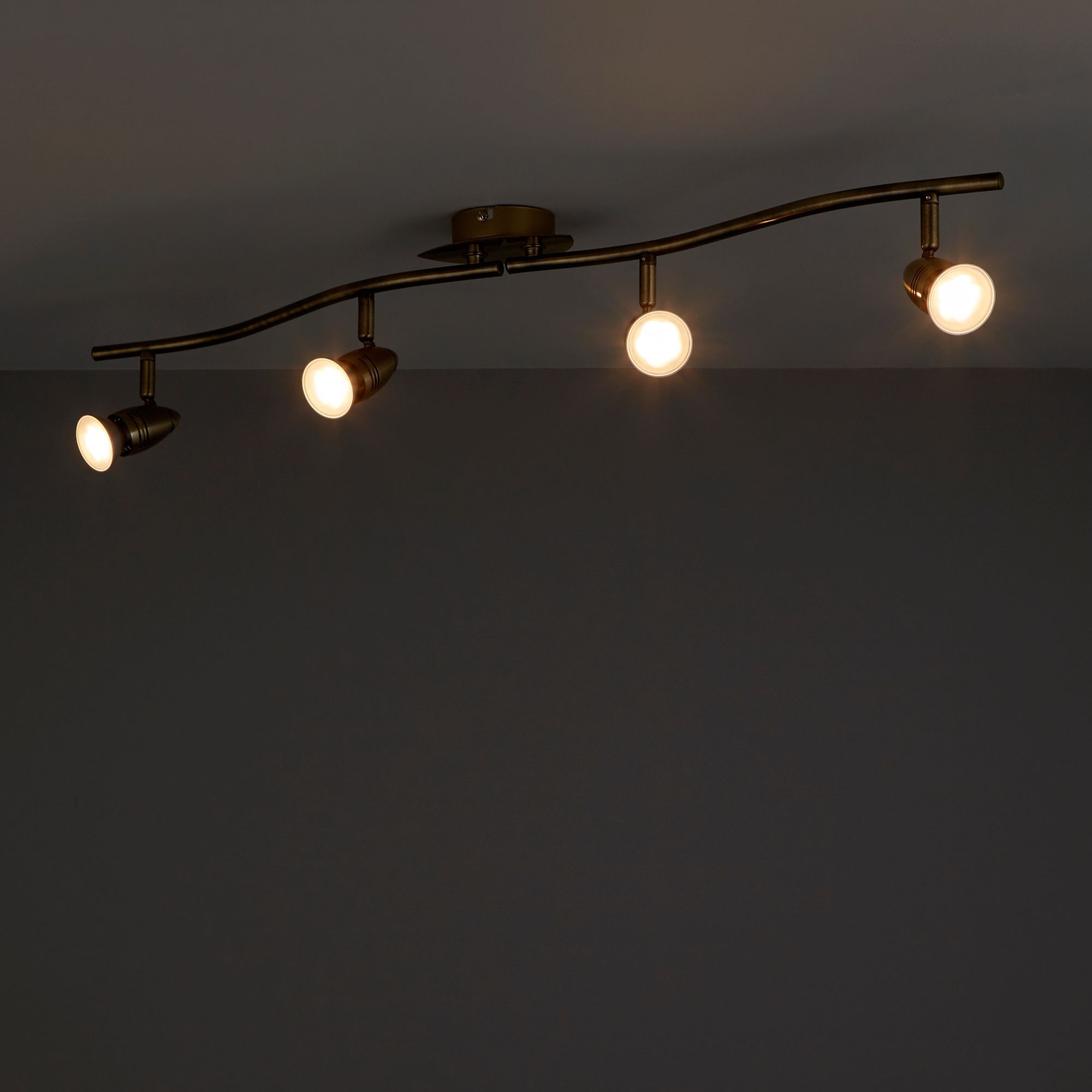 Aspis Antique brass effect 4 Light Spotlight