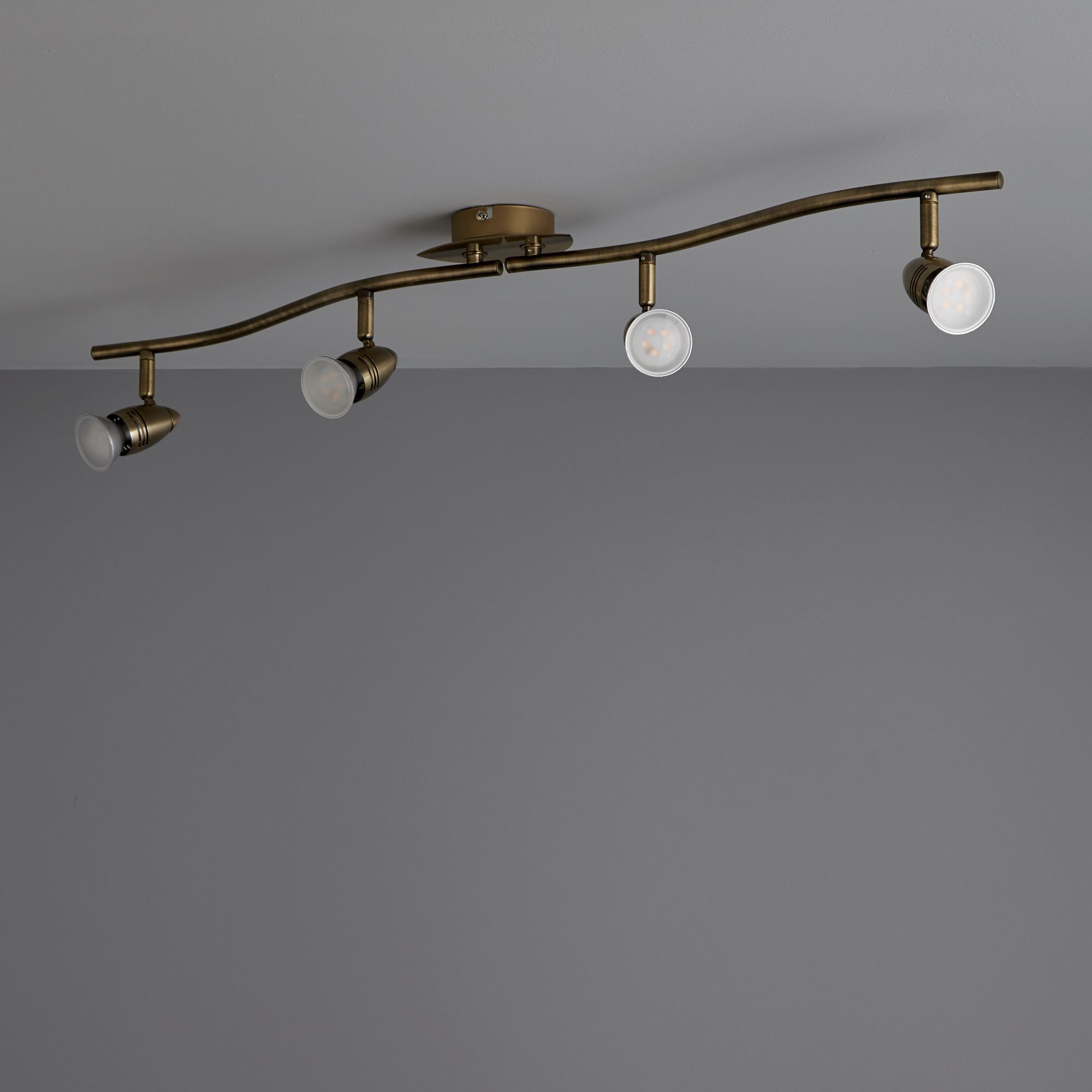 Aspis Antique brass effect 4 Light Spotlight