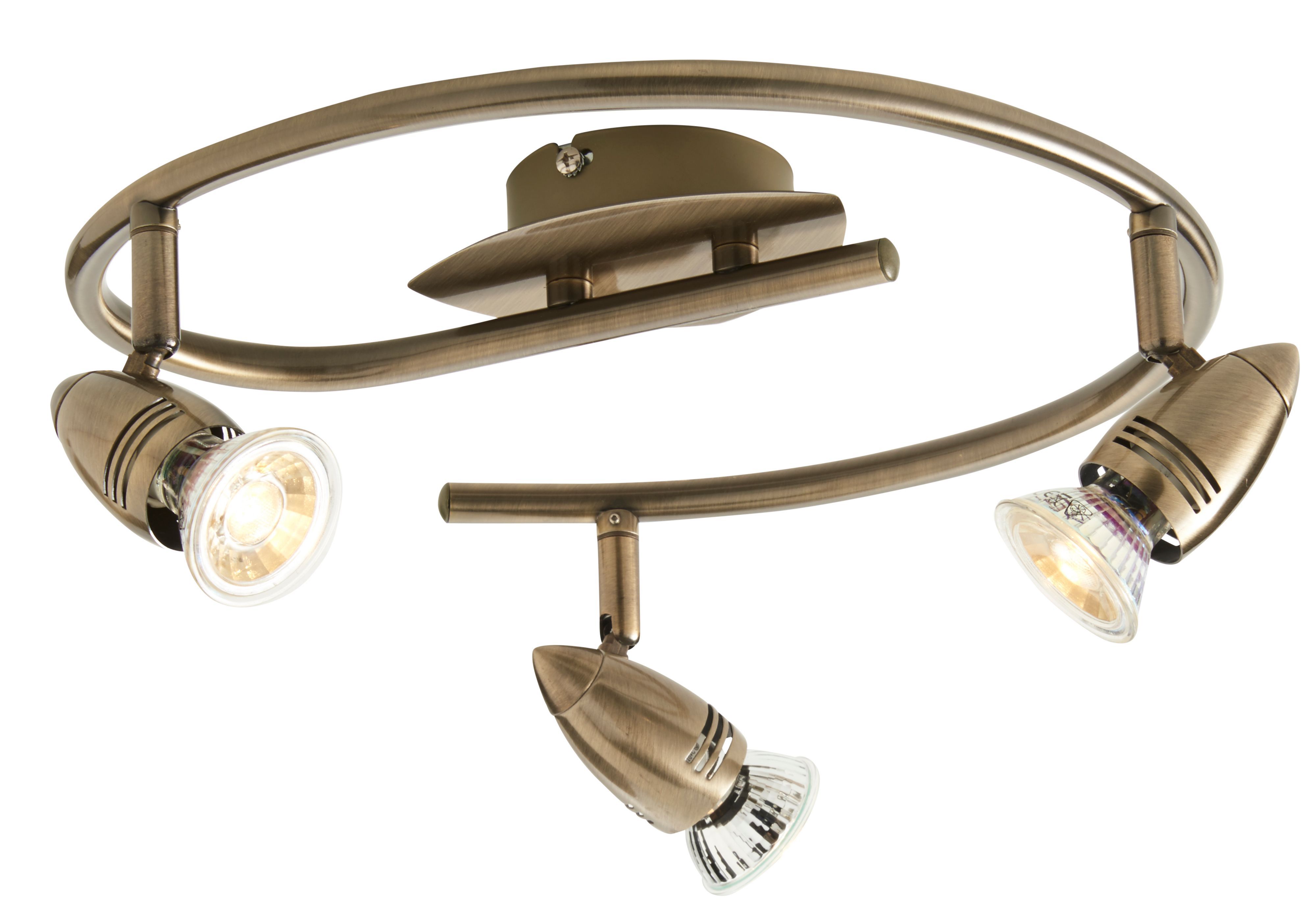 Aspis Antique Brass Effect Mains-powered 3 Lamp Spotlight | DIY At B&Q