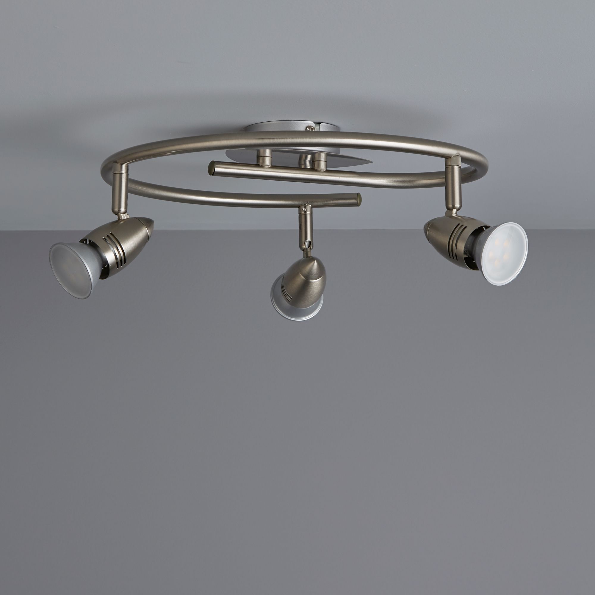Aspis Satin Chrome effect 3 Light Spotlight