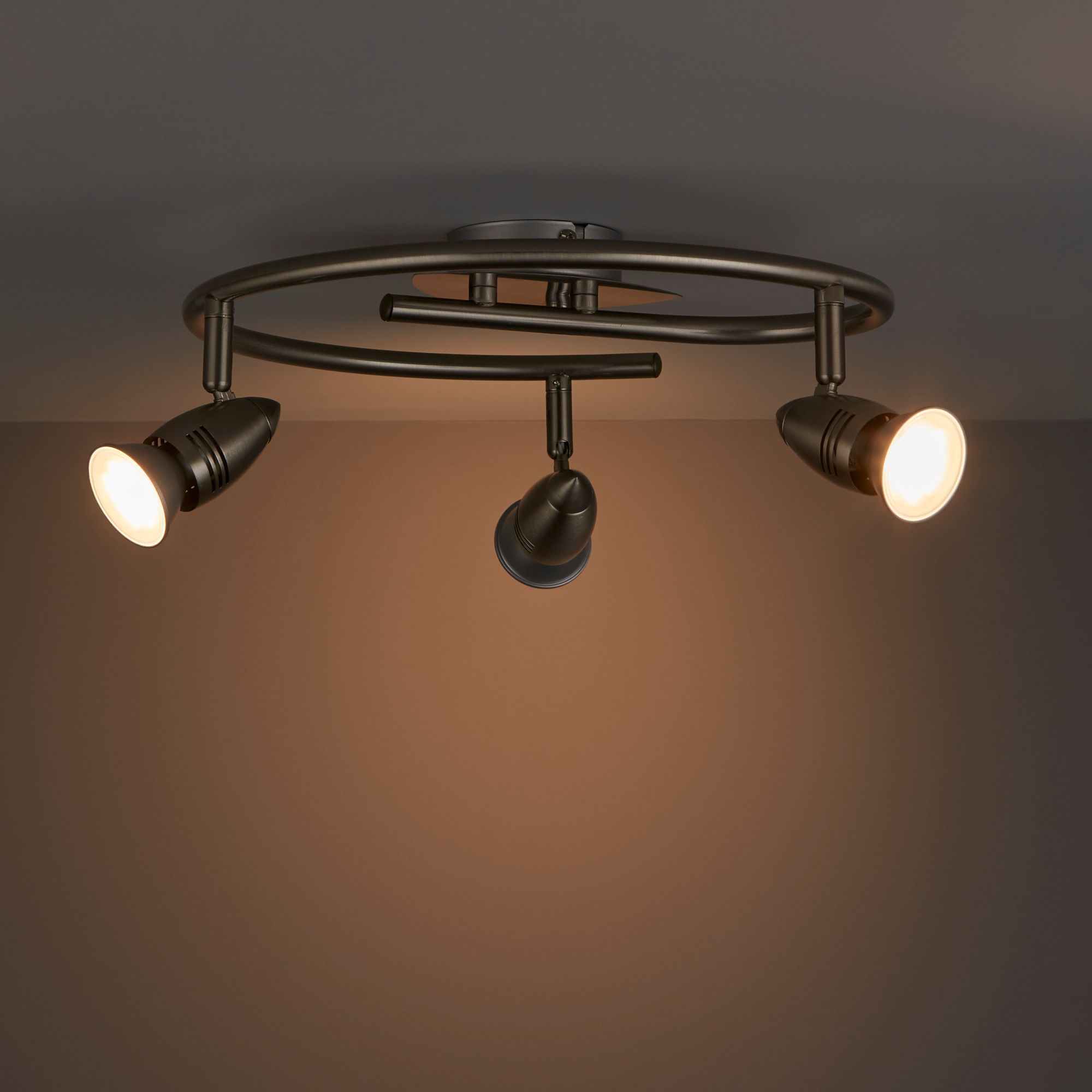 Aspis Satin Chrome effect 3 Light Spotlight