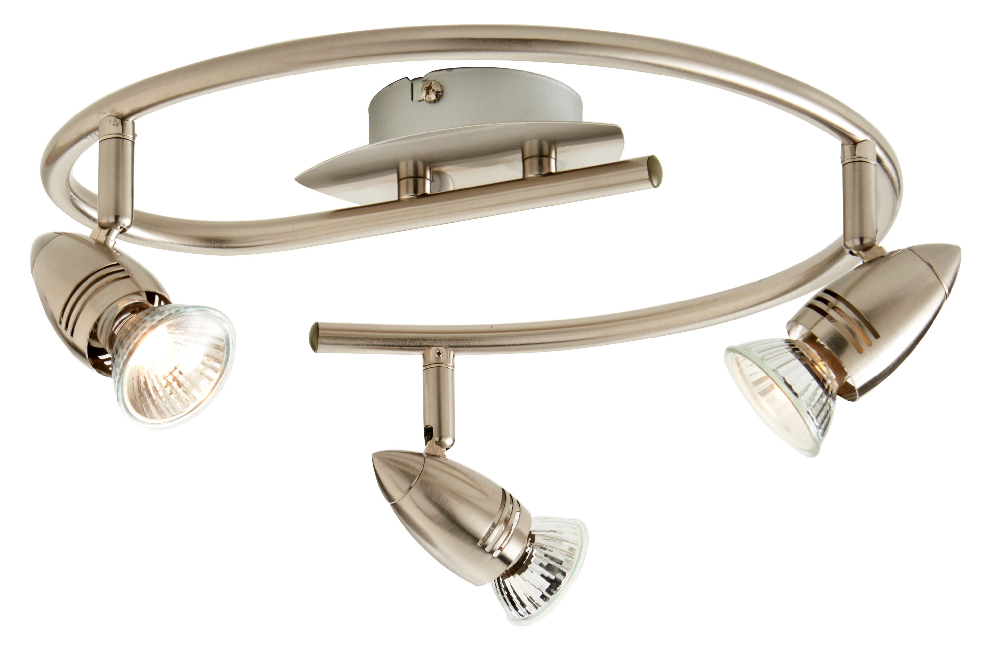 Aspis Satin Chrome effect 3 Light Spotlight