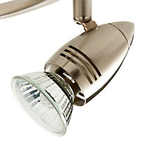 Aspis Satin Chrome effect Mains-powered 3 lamp Spotlight