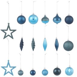 Assorted Blue Bauble, Pack of 40