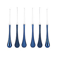 Assorted Blue Teardrop Decorations, Pack of 6