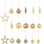 Assorted Gold Bauble, Pack of 40