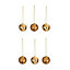 Assorted Gold effect Bell Decorations, Pack of 6