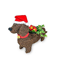 Assorted in Brown Wicker Novelty dog Planter